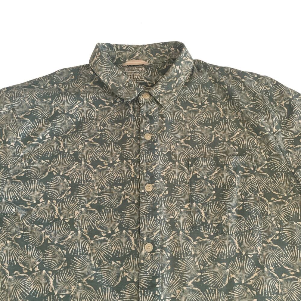 L.L. Bean Mens Size XL Reg Traditional Fit Hawaiian Button Up Short Sleeve Shirt - Picture 11 of 16